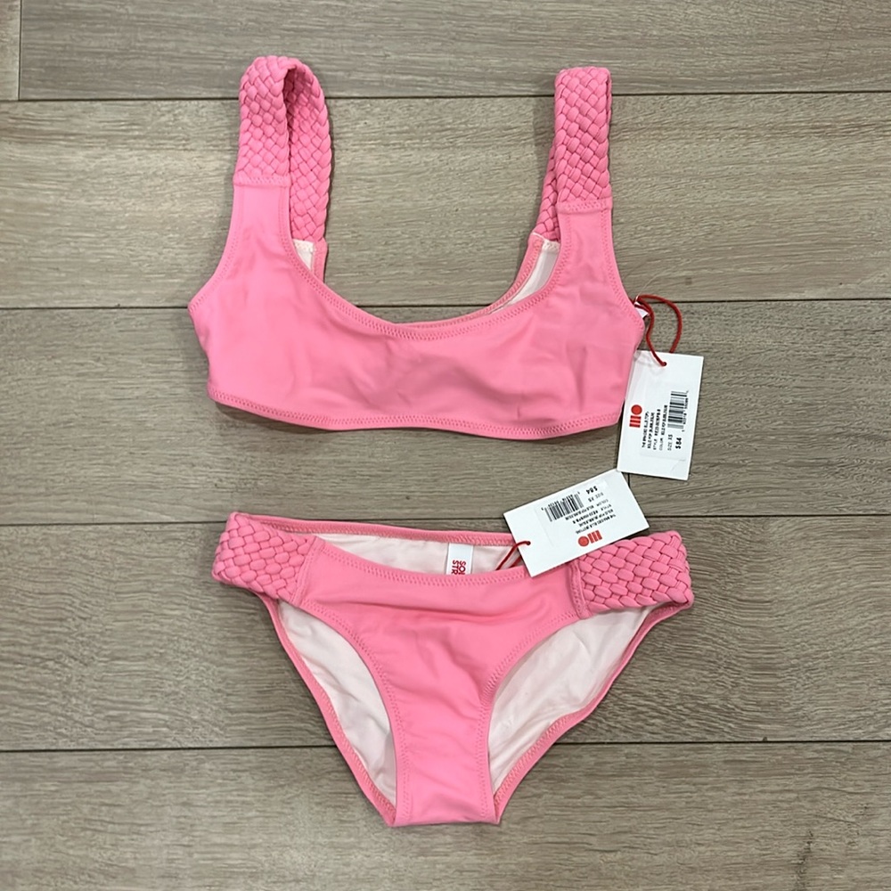 Solid & striped bikini set